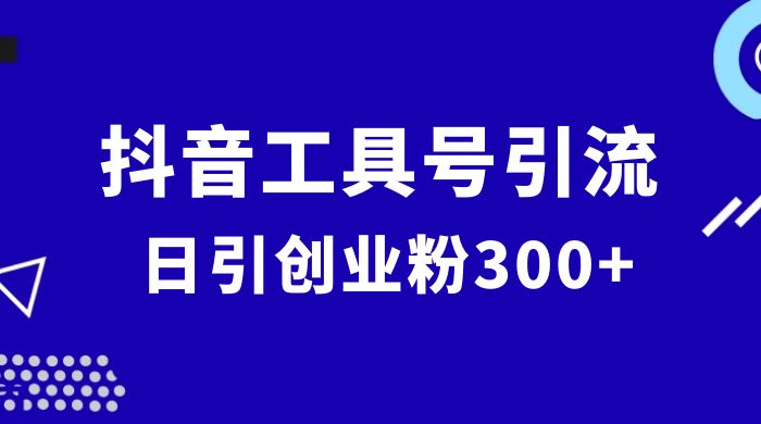 抖音工具号引流玩法，日引创业粉 300+