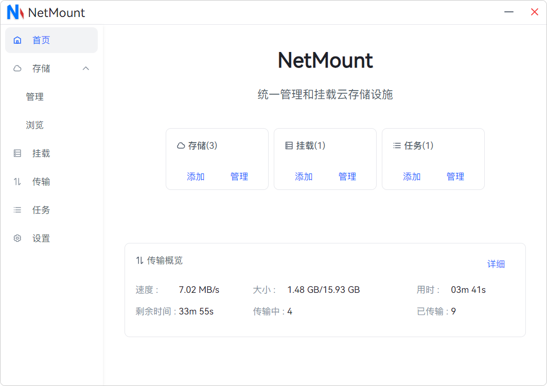 开源云存储管理工具 NetMount 发行版