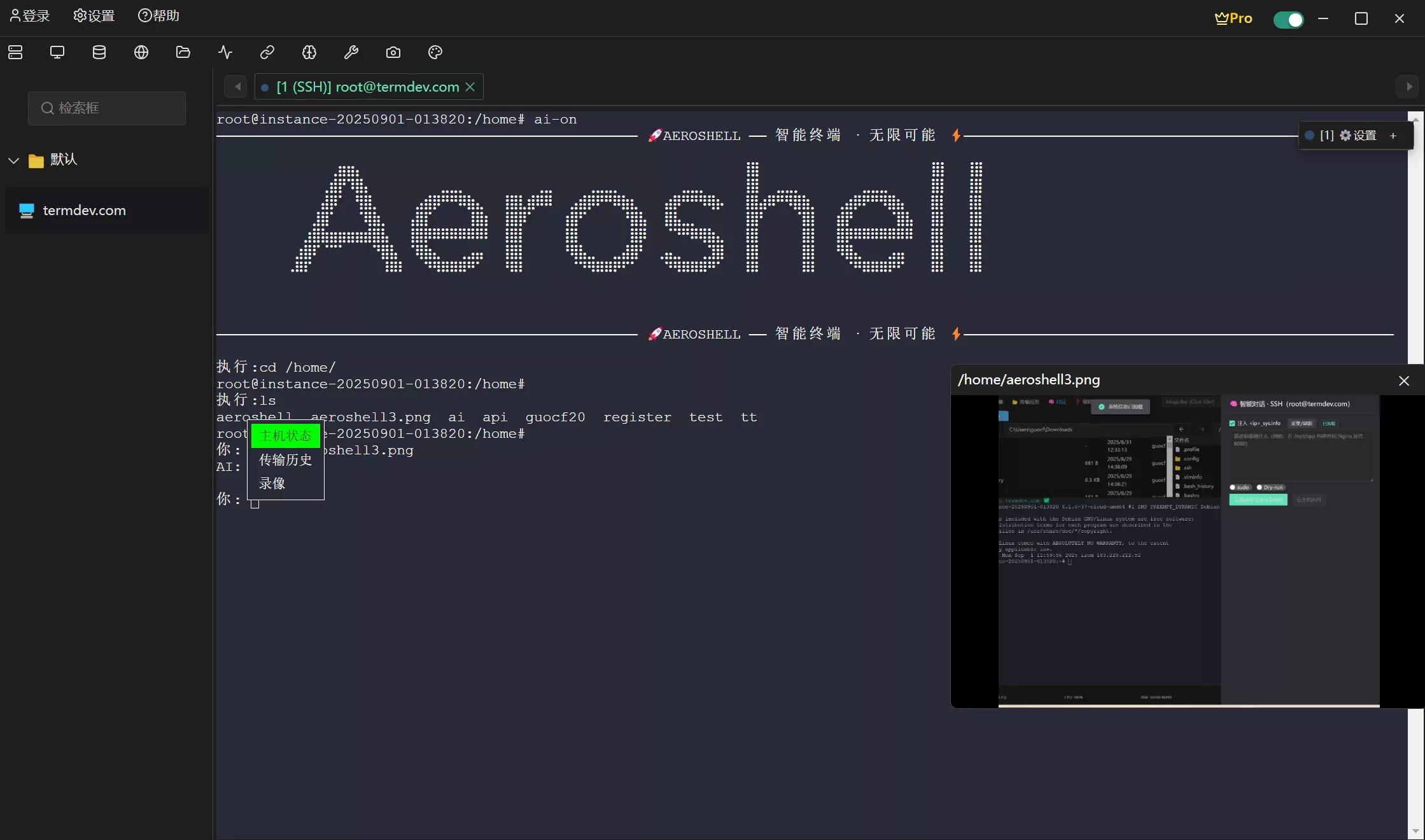 Aeroshell 智能终端界面 - AI增强功能