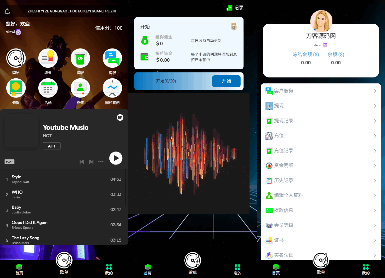 跨境多语音乐刷单源码/连单叠加/规则抢单/前端html/后端PHP。
