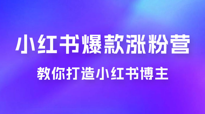 17 天小红书爆款涨粉营，广告变现方向：教你打造小红书博主 IP、接广告变现的