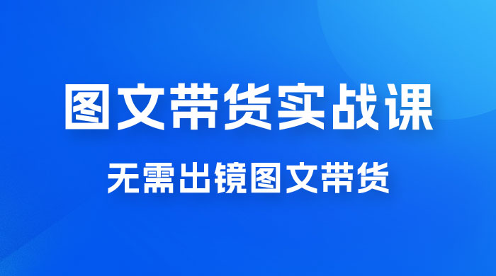 图文带货实战课：无需出镜图文带货 2023 新风口，快速出爆款（ 33 节）