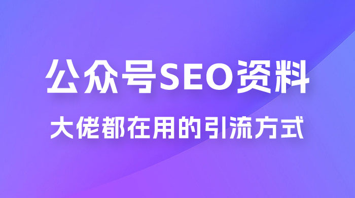 公众号 SEO 虚拟资料，操作简单，日入 500+，可批量操作